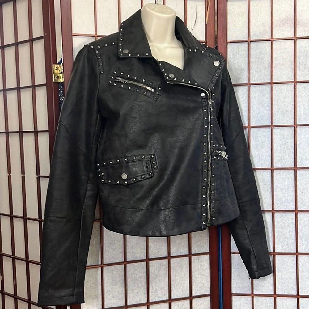 WILLIAMSRAST FAUX LEATHER BIKER JACKET SIZE‎ XS